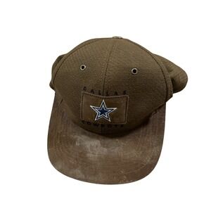 Vintage 90s Dallas Cowboys Hat Brown NFL Strapback Cap Faded Western Americana